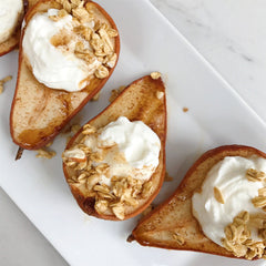 Maple Glazed Yogurt & Granola Pears